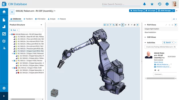 CIM Databaseで3Dデータと製品情報を活用するPLMのイメージ